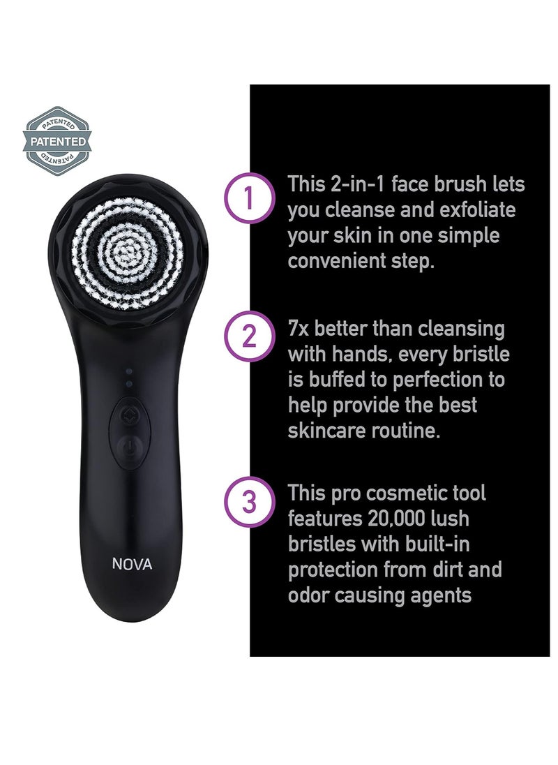 NOVA Spa Sciences - NOVA - Sonic Cleansing Brush with Bristles & Infusion System – Anti-Aging Facial Exfoliating, Waterproof, and USB Rechargeable  - Image 4