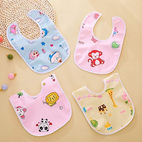 BabyGo Waterproof Baby Apron Bibs | Reusable Feeding Bibs with Soft Material & Waterproof Backing, Easy-to-Clean, Comfortable & Durable Feeding Bibs for Infants | Set of 4 (Multicolor) - Image 3