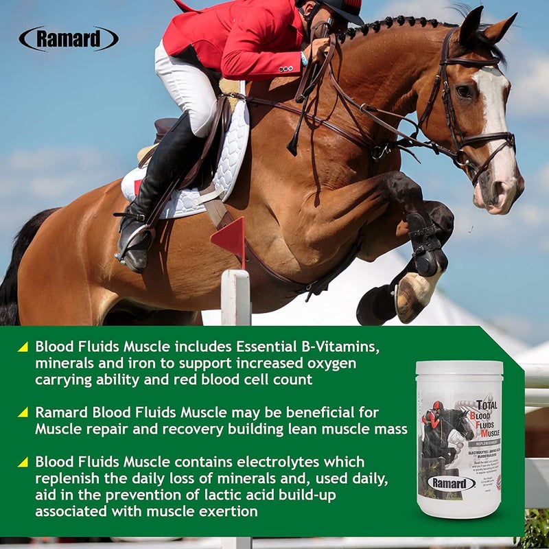 Ramard Muscle Builder & Blood Replenishment for Race Horses - Equine Electrolytes, Blood Builder, Muscle Up, Probiotics - High-Performance Powder Supplements - 2.3 lbs Jar (Size: 2.3 lbs) - Image 3