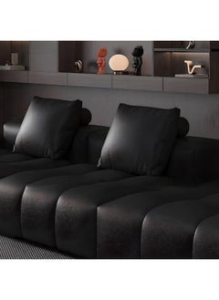 Poppins Home Luxury Modern 2 Piece Faux Leather Sofa Set 280x105x63cm Spacious and Elegant Seating  - Image 4