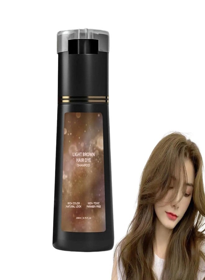 Bupposes Hair Dye Shampoo, Hair Care, Natural Hair Color Shampoo for Gray and White Coverage, Suitable for Women & Men 200ml (Light Brown) - Image 1