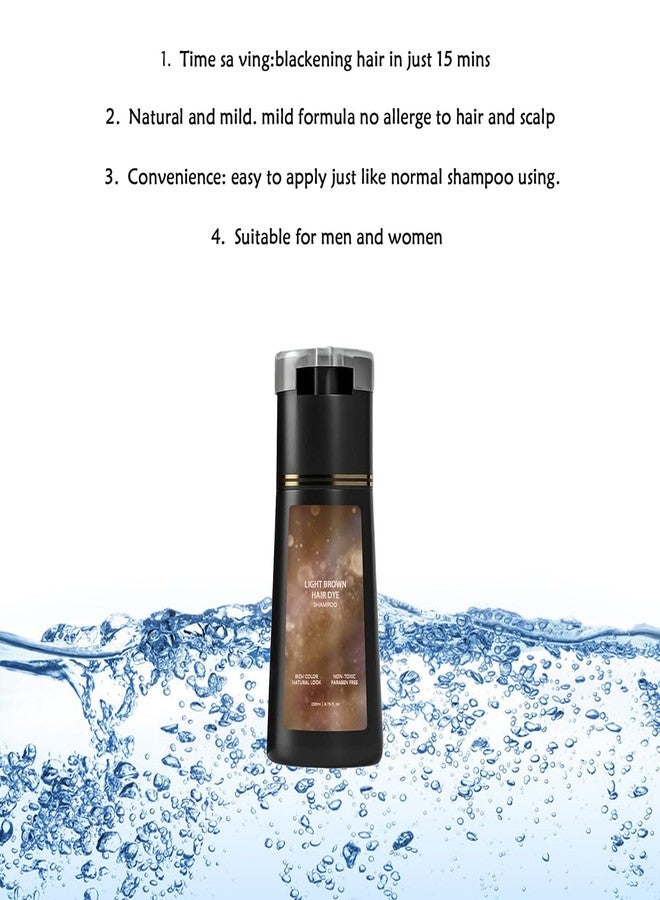 Bupposes Hair Dye Shampoo, Hair Care, Natural Hair Color Shampoo for Gray and White Coverage, Suitable for Women & Men 200ml (Light Brown) - Image 4