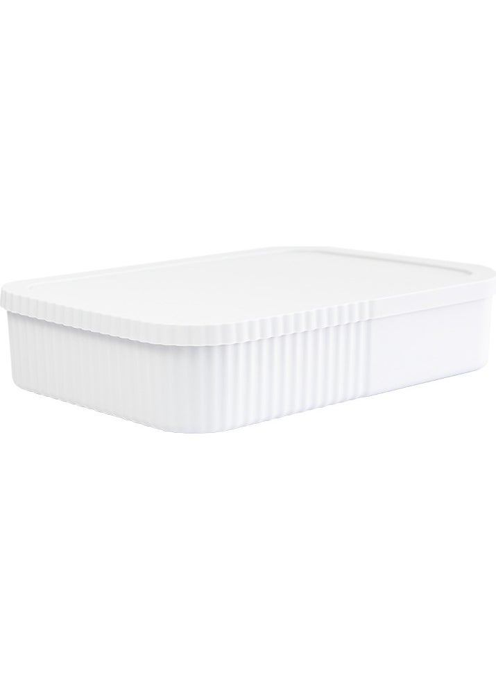 Devigo 3 Pieces 6 Liter Thin-Wide Covered Storage Box - Office and Stationery Organizer Multi-Purpose Use  - Image 2
