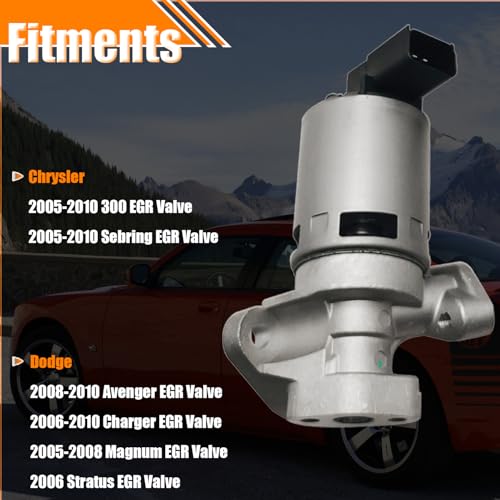 Quivimoro EGR Valve 4591940AB Replacement for 2005-2010 Chrysler 300 Sebring, for 2008-2010 Dodge Avenger 2006-2010 Charger, for 2005-2008 Magnum, for 2006 Dodge Stratus EGR Valve Replaces 4593563AA, 4593820AB - Image 2