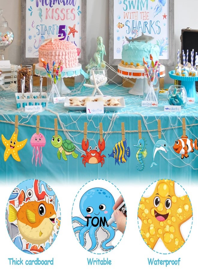 Maniaacer 48 PCS Sea Life Cut Outs Ocean Animal Paper Cutouts Tropical Fish Cutout Under The Sea Bulletin Board Decorations with Glue Points for Summer School Classroom Bulletin Board Home Kids DIY Craft Decor - Image 3