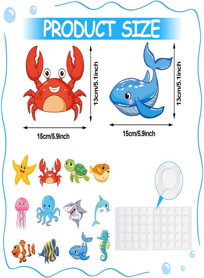 Maniaacer 48 PCS Sea Life Cut Outs Ocean Animal Paper Cutouts Tropical Fish Cutout Under The Sea Bulletin Board Decorations with Glue Points for Summer School Classroom Bulletin Board Home Kids DIY Craft Decor - Image 2
