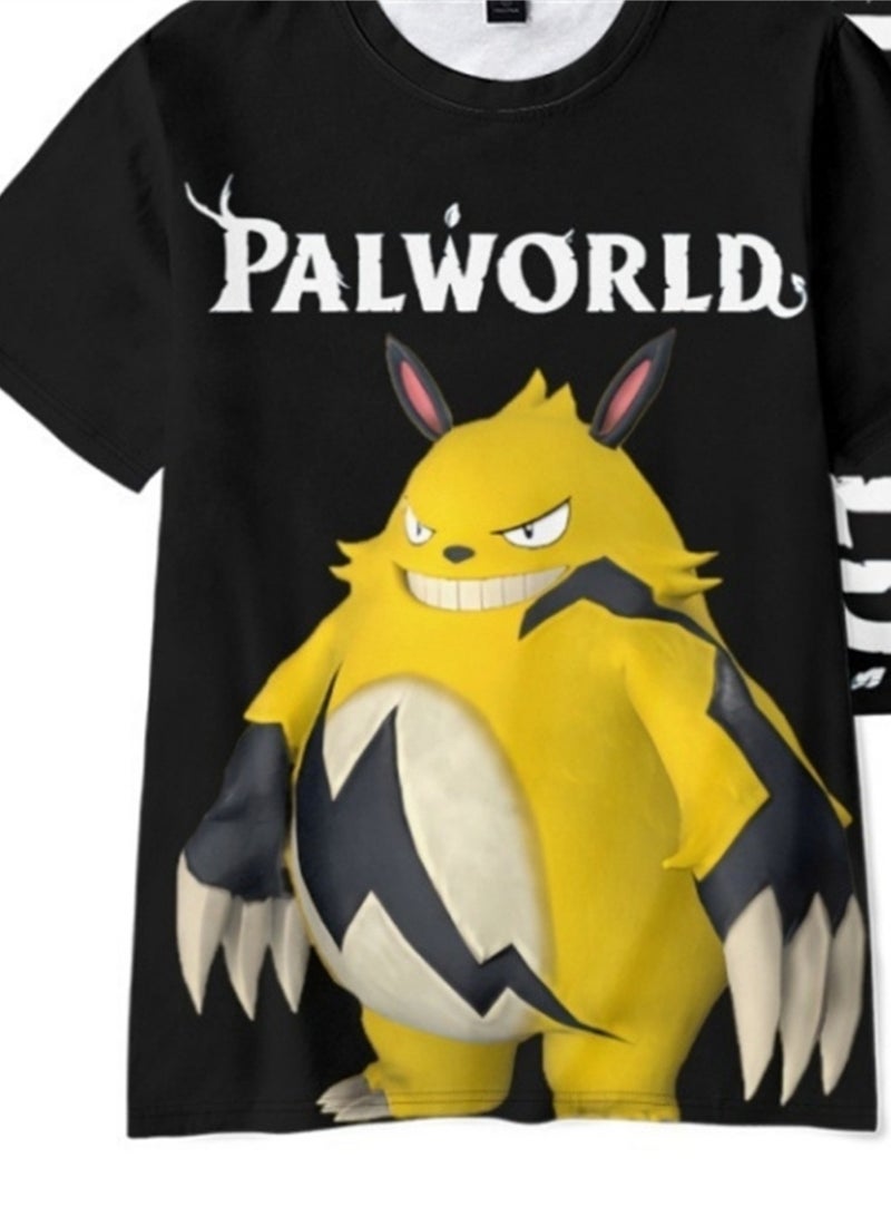 Palworld Phantom Beast Palu 3D digital printing summer short-sleeved T-shirt for adults and children - Image 3