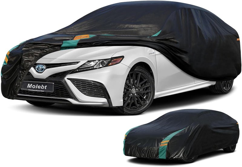 Molebt Car Cover Waterproof All Weather for Automobiles, Outdoor Full Exterior Covers for Sedans (Length: 186"-193") Rain Winter Sun Protection. Universal Fit for Toyota Camry, Honda Accord, etc. - Image 1