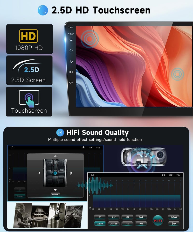 Podofo راديو سيارة أندرويد مع Carplay/Android Auto لاسلكي 10.1" لسيارة هوندا أكورد 7 2003 2004 2005 2006 2007 - Image 5