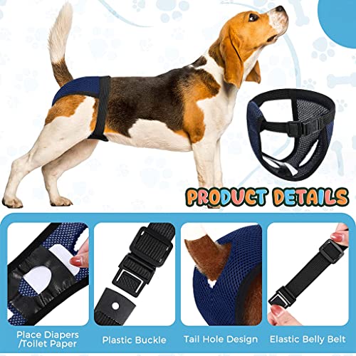 Qpets® Pet Use Breathable Reusable Dogs Diapers Female with 6 Absorbption Cotton Pad Comfort Reusable Doggy Diapers for Female Dog, Puppy(L, Recommended Waist 15.7''-19.2'') - Image 4