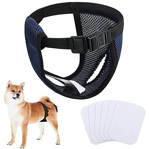 Qpets® Pet Use Breathable Reusable Dogs Diapers Female with 6 Absorbption Cotton Pad Comfort Reusable Doggy Diapers for Female Dog, Puppy(L, Recommended Waist 15.7''-19.2'') - Image 1
