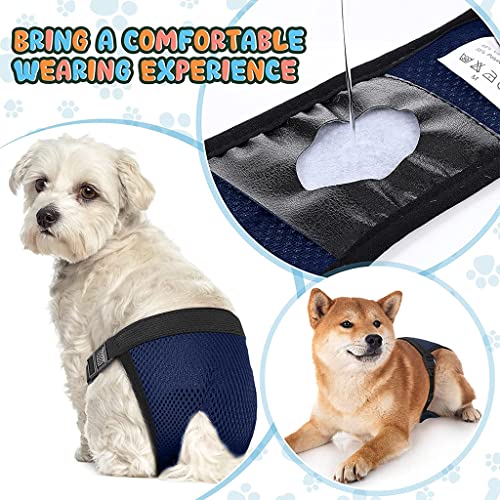 Qpets® Pet Use Breathable Reusable Dogs Diapers Female with 6 Absorbption Cotton Pad Comfort Reusable Doggy Diapers for Female Dog, Puppy(L, Recommended Waist 15.7''-19.2'') - Image 2