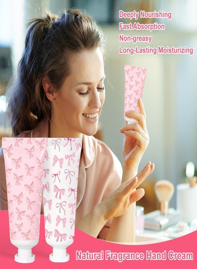 Piuaeue 50 Pcs Pink Bow Hand Cream Gifts Bow Hand Cream Bulk Bachelorette Figure Hydrating and Soothing Hand Lotion for Bachelorette Wedding Birthday Baby Shower Valentine's Day Mother's Day Party - Image 4