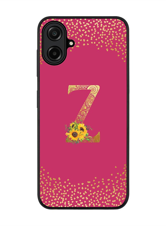 Stylizedd For Samsung Galaxy A07 4G Case,Slim fit Camera Protection, Shockproof Thin Phone cover  - Custom Floral Monogram - Z ( Deep Pink )