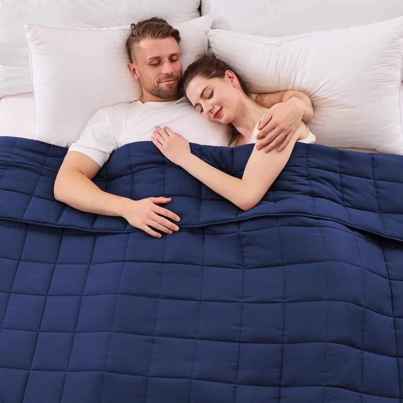 yescool Weighted Blanket for Adults 25 lbs 88 x 104 Blue Cooling Heavy Blanket for Sleeping Perfect for 240260 lbs King Size Breathable Blanket with Premium Glass Bead