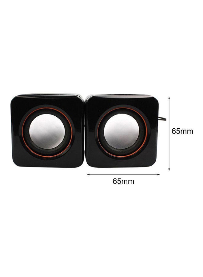 NIBEMINENT 2-Piece Portable Square Stereo Speakers For PC Black  - Image 1