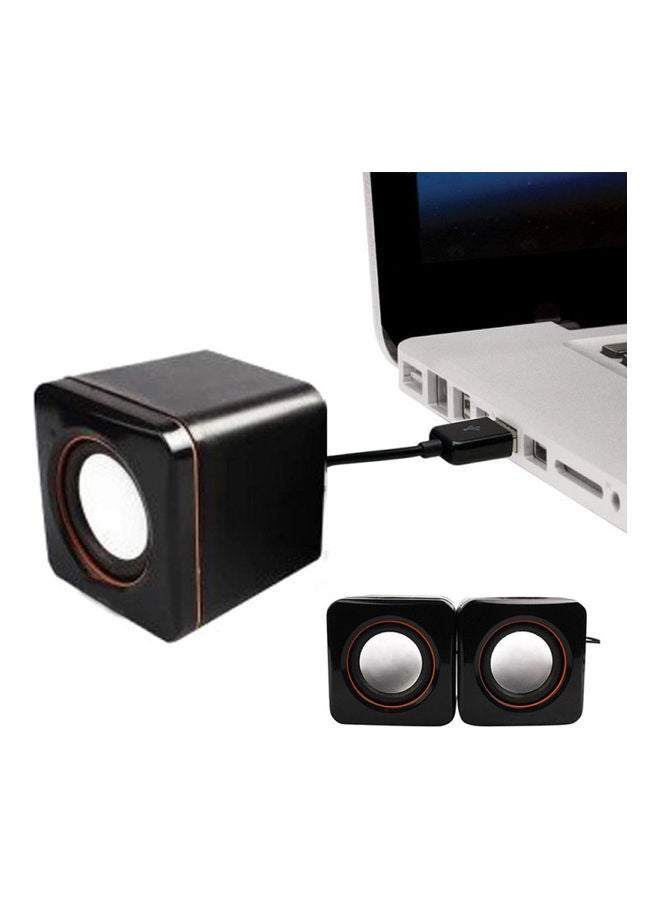 NIBEMINENT 2-Piece Portable Square Stereo Speakers For PC Black  - Image 2