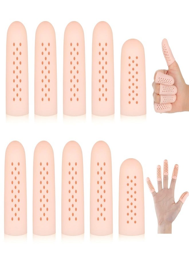 TecoKart® Silicone Finger Protectors - Soft & Flexible Finger Cots, Breathable & Stretchable Finger Gloves for Kitchen Use, Moisturizes Skin & Speeds Healing, 10pcs Finger Covers, Ideal for Injured Fingers & Daily Protection - Image 1
