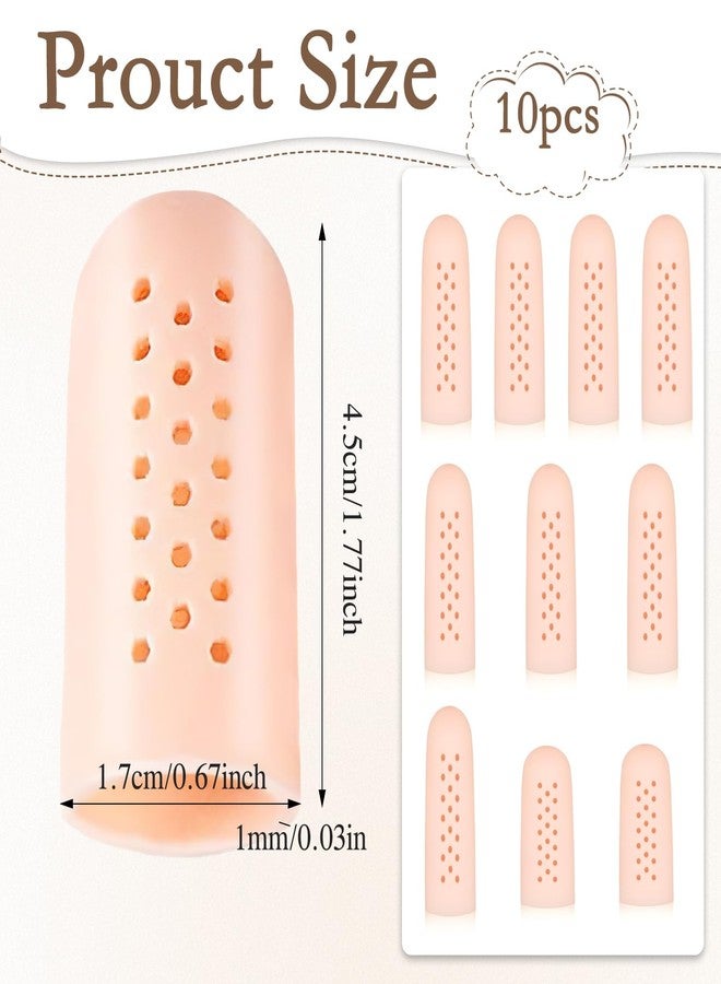 TecoKart® Silicone Finger Protectors - Soft & Flexible Finger Cots, Breathable & Stretchable Finger Gloves for Kitchen Use, Moisturizes Skin & Speeds Healing, 10pcs Finger Covers, Ideal for Injured Fingers & Daily Protection - Image 2