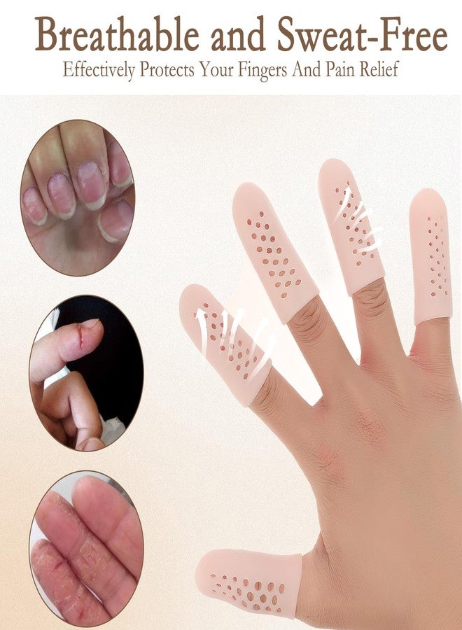 TecoKart® Silicone Finger Protectors - Soft & Flexible Finger Cots, Breathable & Stretchable Finger Gloves for Kitchen Use, Moisturizes Skin & Speeds Healing, 10pcs Finger Covers, Ideal for Injured Fingers & Daily Protection - Image 5
