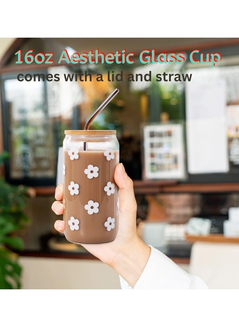 JAYATO Set of gift items for ladies, women, girls - birthday celebration creative festival gift - 16oz caffee glass cup with happy birthday candle, paper cut, flower hair clip, silk scrunchie, bath bomb, set of clay beaded bracelet gift box - Image 3