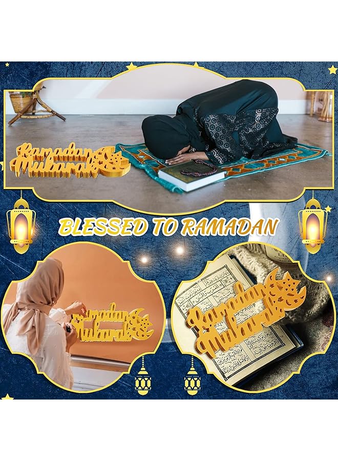 إيروريكس ديكور طاولة رمضان، علامة رمضان الخشبية، علامة رمضان مبارك، زخرفة خشبية رمضان مبارك - Image 4