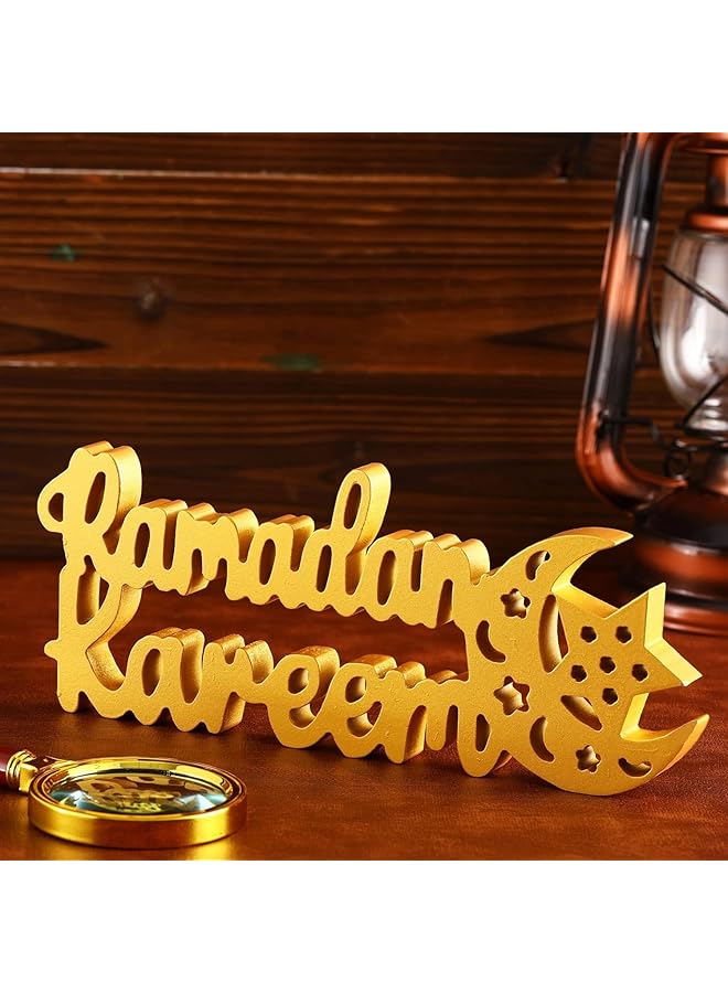 إيروريكس ديكور طاولة رمضان، علامة رمضان الخشبية، علامة رمضان مبارك، زخرفة خشبية رمضان مبارك - Image 1