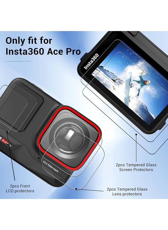 SJet 2 Pack Screen Protector for Insta360 Ace Pro, Ultra Clear Tempered, Glass Screen Protector,  Lens Protector, Lens Cap for Insta360 Ace Pro Accessories, Ultra HD, 9H  - Image 2