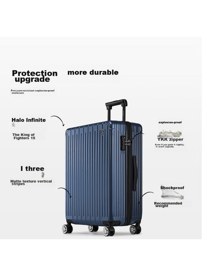 OIWAS Aihua 20-inch Small Suitcase For Men And Women, Spinner Luggage, Carry-on Travel Case With Password Lock, 6669 Navy Blue - Image 1