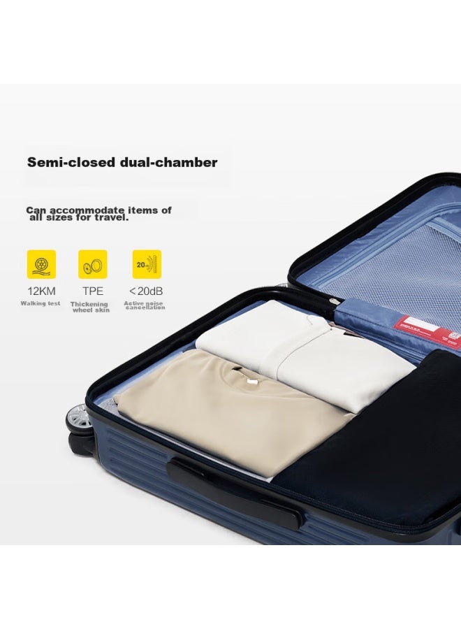 OIWAS Aihua 20-inch Small Suitcase For Men And Women, Spinner Luggage, Carry-on Travel Case With Password Lock, 6669 Navy Blue - Image 5