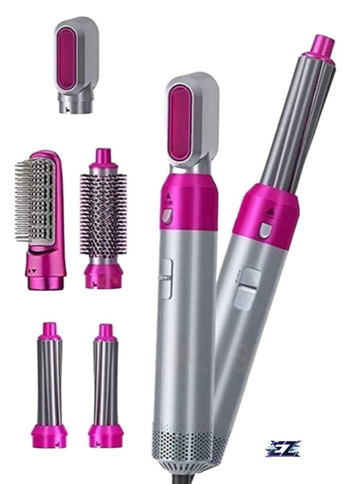 ELTRAZONE Original 5-in-1 Hot Air Volumizing Hair Styler Brush, High Performance Hair Dryer & Curler for Effortless Styling (Silver Purple) - Image 1