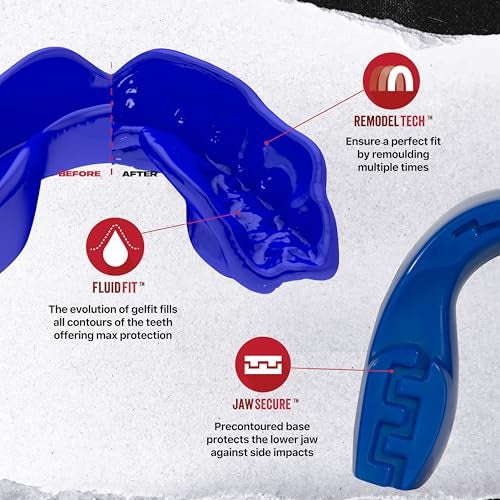 SAFEJAWZ Sports Mouthguard Slim Fit, Adult and Junior Mouth Guard with Case for Boxing, Basketball, Lacrosse, Football, MMA, Martial Arts, Hockey and All Contact Sports (Junior <11 Years, Blue) - Image 3