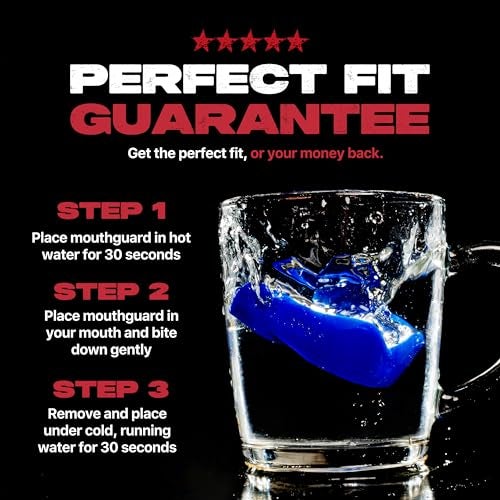 SAFEJAWZ Sports Mouthguard Slim Fit, Adult and Junior Mouth Guard with Case for Boxing, Basketball, Lacrosse, Football, MMA, Martial Arts, Hockey and All Contact Sports (Junior <11 Years, Blue) - Image 4