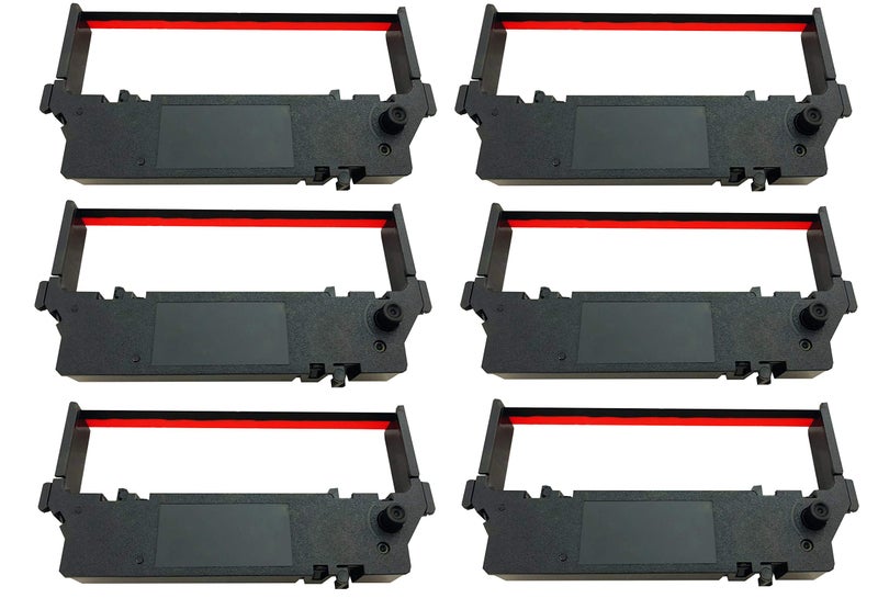 POS Paper SP-700 Black and Red Ribbon Ink Cartridge Compatible with Star SP-700BR, RC-700BR, SP-712, SP-742 POS Printer Ribbon (6 Pack) - Image 1