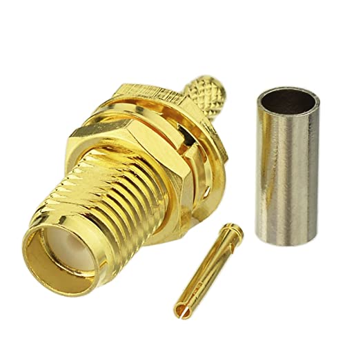 Eightwood 10pcs SMA Female Bulkhead Crimp Connector Gold-Plated for RG316 RG174 Cable - Image 3