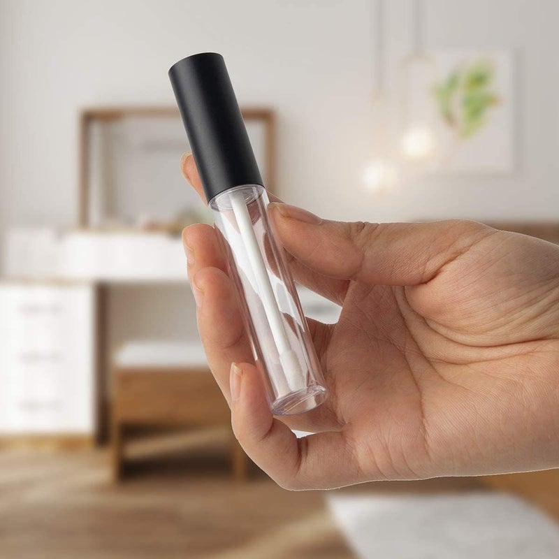M.C. PIPWALA MC PIPWALA 5 ml Plastic Unbreakable Travel Empty Lip Gloss Lip Care Costemic Transparent Empty Clear Lip Containers Tubes Refillable Bottle with Plug Pack of 15ML  - Image 3