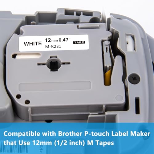 WEEMAY ويماي 3 عبوات متوافقة مع شريط استبدال M-K231 لبراذر M-K231s 12 مم 0.47 أبيض لطابعة الملصقات PT-90 PT-80 PT70BM PT-85 PT-M95 PT65، مثالي للمنزل والمكتب والمدرسة - Image 3
