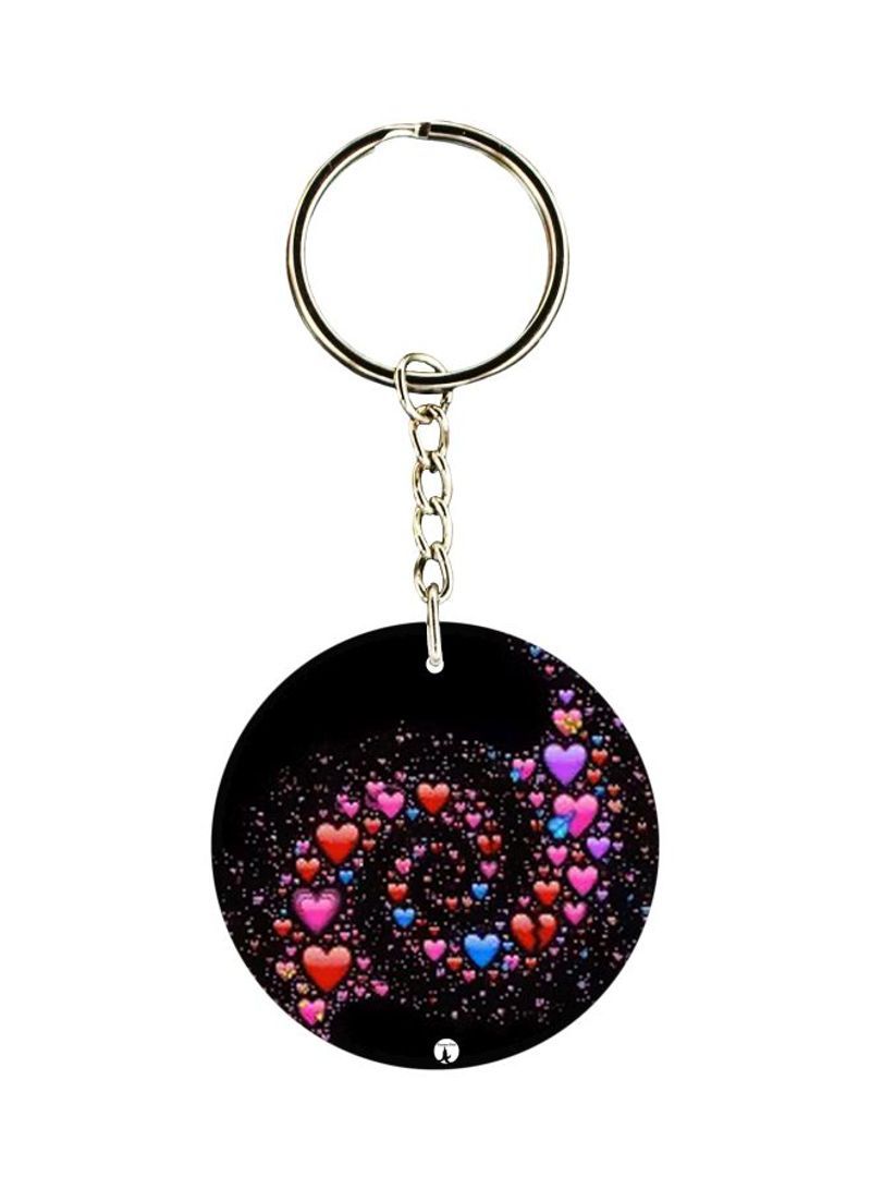 RKN Double Sided Hearts Printed Keychain