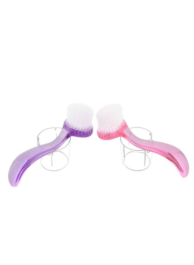 CM مجموعة من 4 فرش أظافر لتنظيف الأظافر مع غطاء دائري ومقبض طويل لتنظيف الأيدي والأظافر وأظافر القدمين - Image 2