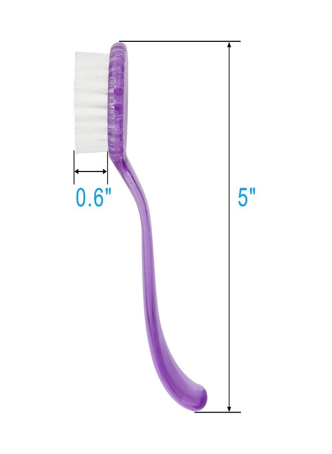 CM مجموعة من 4 فرش أظافر لتنظيف الأظافر مع غطاء دائري ومقبض طويل لتنظيف الأيدي والأظافر وأظافر القدمين - Image 3