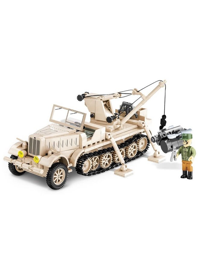 COBI COBI WWII Sd.Kfz. 9/1 FAMO Logistics And Repair Crane Vehicle | World War II Historical Collection Toys | 1:35 Scale Model | Interlocking Building Block Set # 2281  - Image 1