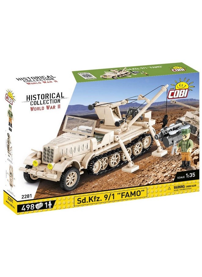 COBI COBI WWII Sd.Kfz. 9/1 FAMO Logistics And Repair Crane Vehicle | World War II Historical Collection Toys | 1:35 Scale Model | Interlocking Building Block Set # 2281  - Image 2