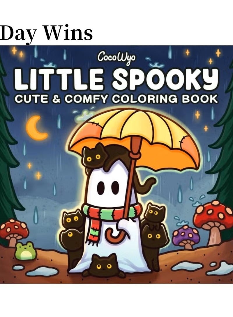 DayWins Little Spooky: Coloring Book for Adults and Teens Featuring Cute Creepy Creatures in Cozy Hygge Moments for Relaxation - Image 1