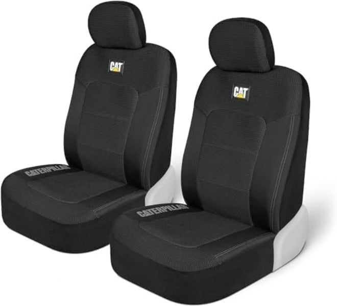 Caterpillar MeshFlex Automotive Seat Covers for Cars Trucks and SUVs (Set of 2) – Beige Car Seat Covers for Front Seats, Truck Seat Protectors with Comfortable Mesh Back, Auto Interior  Covers - Image 3