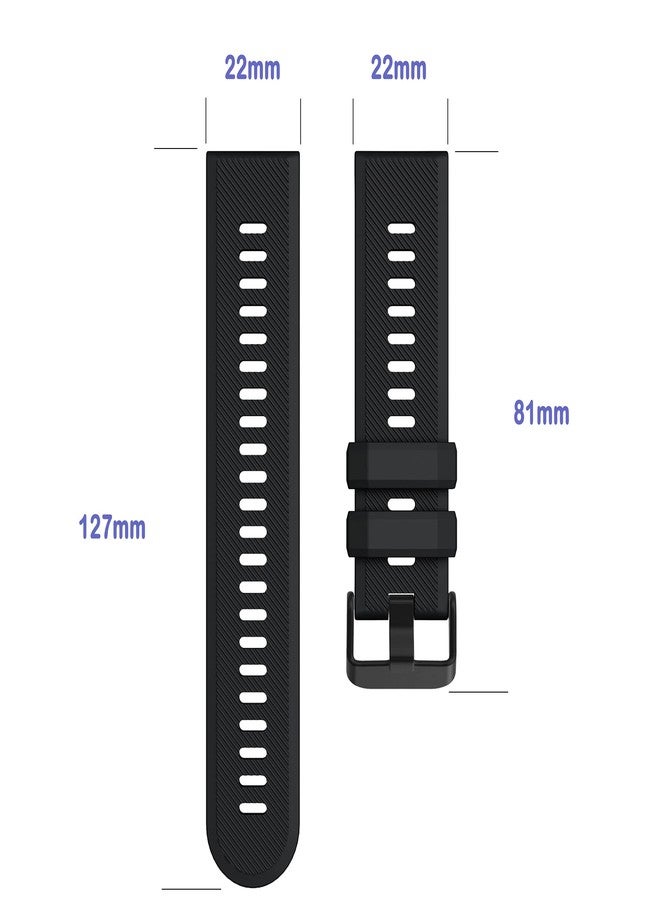 متوافق مع أساور ساعة Garmin Forerunner 745، سوار معصم بديل من السيليكون الناعم مقاس 22 مم، سريع الفك، مزود بإبزيم معدني، مناسب لساعة Garmin Forerunner 745Vivoactive 4 الرياضية (رمادي) - Image 5