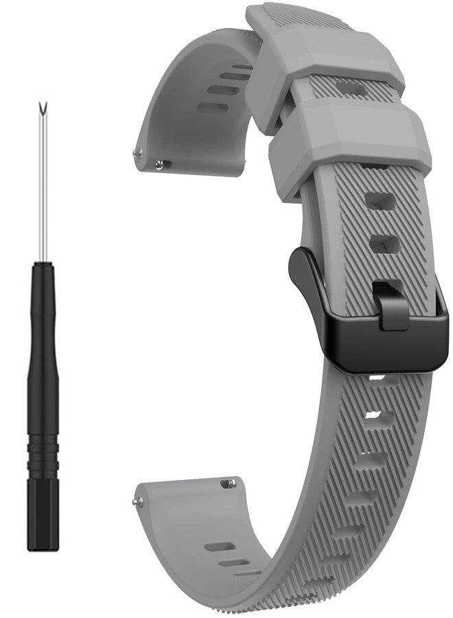 متوافق مع أساور ساعة Garmin Forerunner 745، سوار معصم بديل من السيليكون الناعم مقاس 22 مم، سريع الفك، مزود بإبزيم معدني، مناسب لساعة Garmin Forerunner 745Vivoactive 4 الرياضية (رمادي) - Image 4