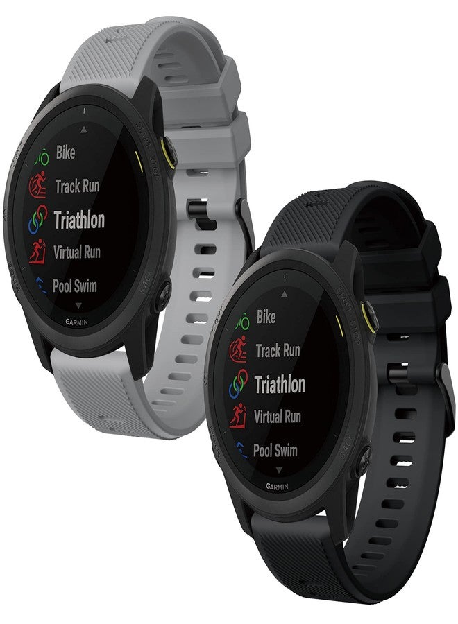 متوافق مع أساور ساعة Garmin Forerunner 745، سوار معصم بديل من السيليكون الناعم مقاس 22 مم، سريع الفك، مزود بإبزيم معدني، مناسب لساعة Garmin Forerunner 745Vivoactive 4 الرياضية (رمادي) - Image 1