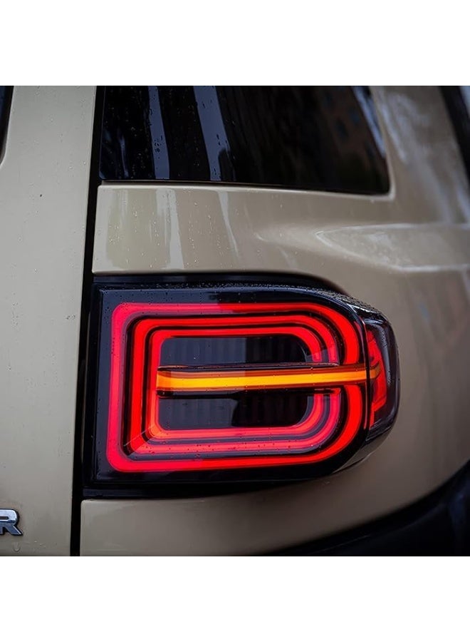 Tail Lights for FJ Cruiser 2007-2017 LED DRL (Black Smoke) - Image 2