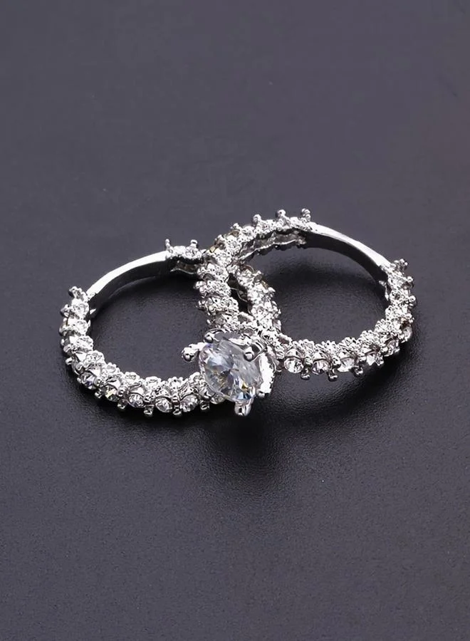 Take Two  Pack of 2 - Zirconia Inlaid Rings for Women | Best Price UAE