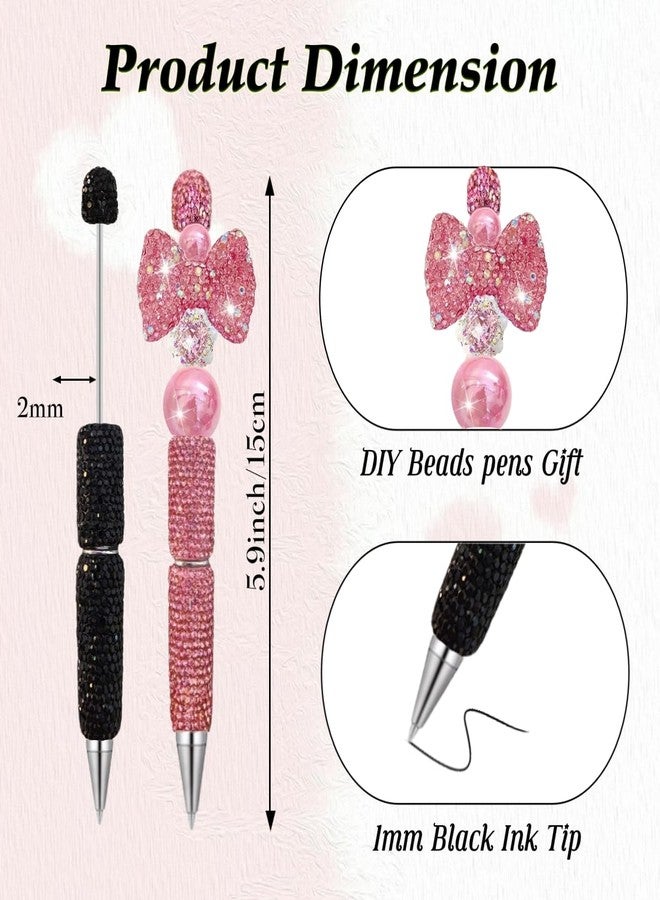 KUNHEHO 16Pcs Glitter Beadable Pen Full Rhinestone Fancy Pens for Beads Cute Journalling Pens for Women Fun Bling Ballpoint Pens Tween girls Gifts Trendy Stuff - Image 2